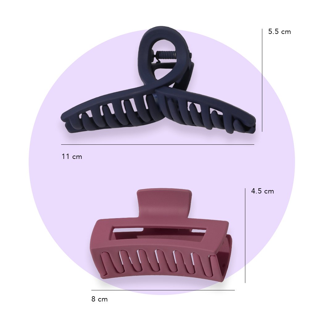 2 Styles Frosted Matte Hair Claw Clip